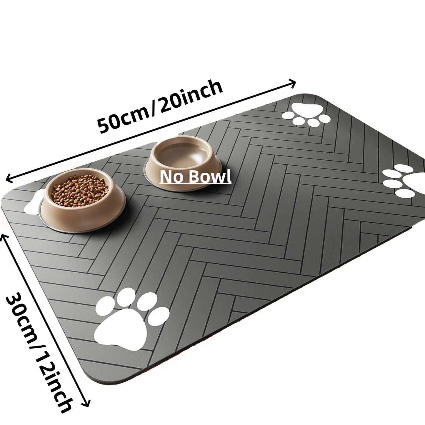 Absorbent Pet Feeding Mat – Quick-Dry Placemat with Waterproof Non-Slip Backing for Dog and Cat Food Bowls