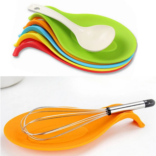Silicone Multipurpose Spoon Rest Mat Holder – Non-Slip Utensil Pad for Tableware & Kitchen Accessories