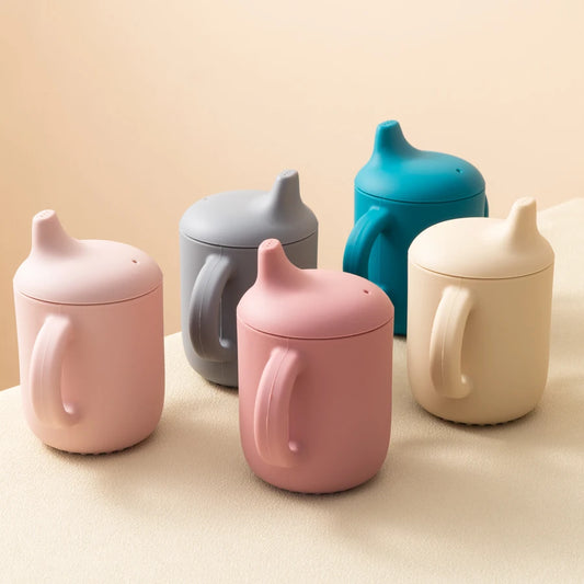 Silicone Baby Training Cup with Handles – 180ml Leak-Proof Drinking Cup for Infants & Toddlers