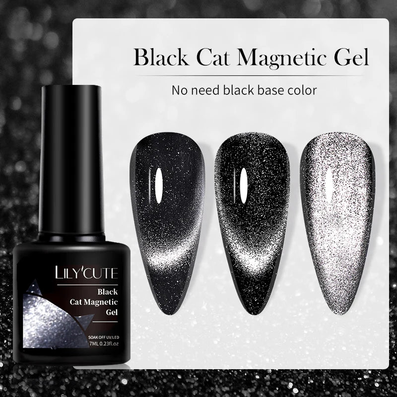 7ml Dynamic Reflective Cat Eye Magnetic Gel – Glitter Soak-Off Nail Polish with 3D Magnet Effect