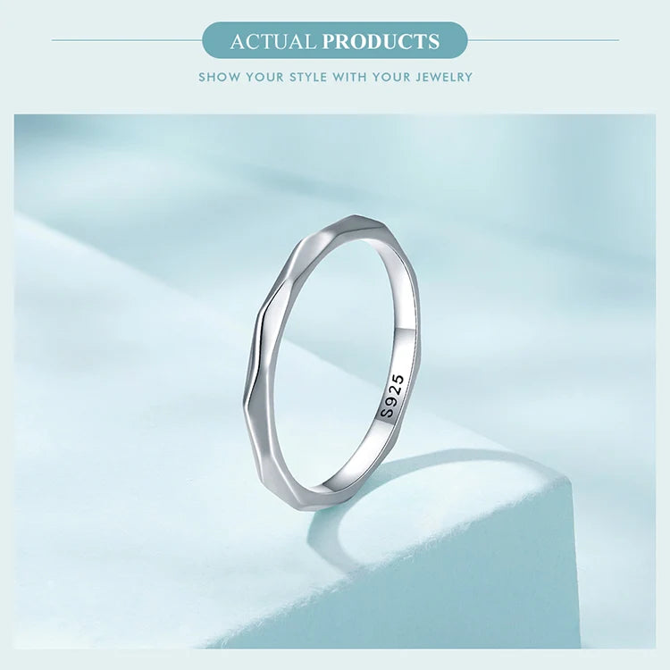 925 Sterling Silver Minimalist Stackable Eternity Ring – Simple Round Band for Women