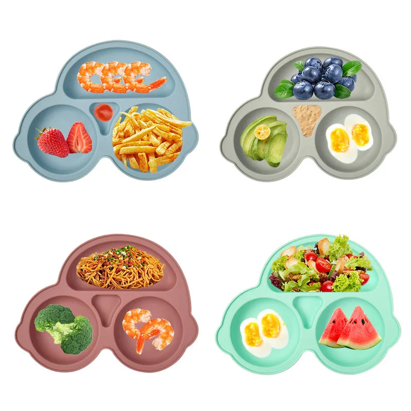Baby Silicone Suction Plate – Smile Face Cartoon Toddler Tableware for Safe & Fun Feeding
