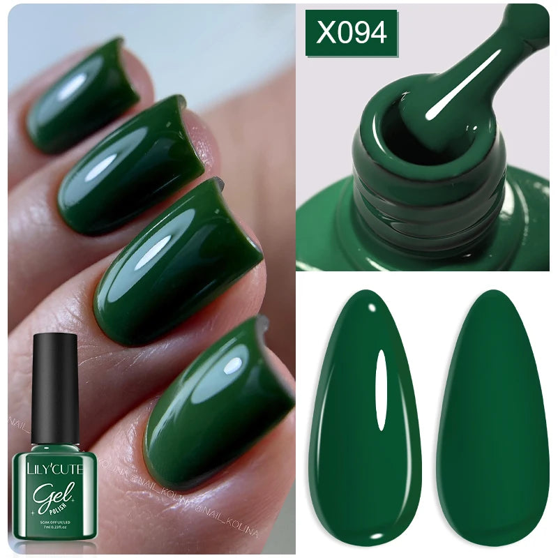 7ml Nail Gel Polish – 125 Solid Colors, Soak-Off UV LED Semi-Permanent Gel for Manicure
