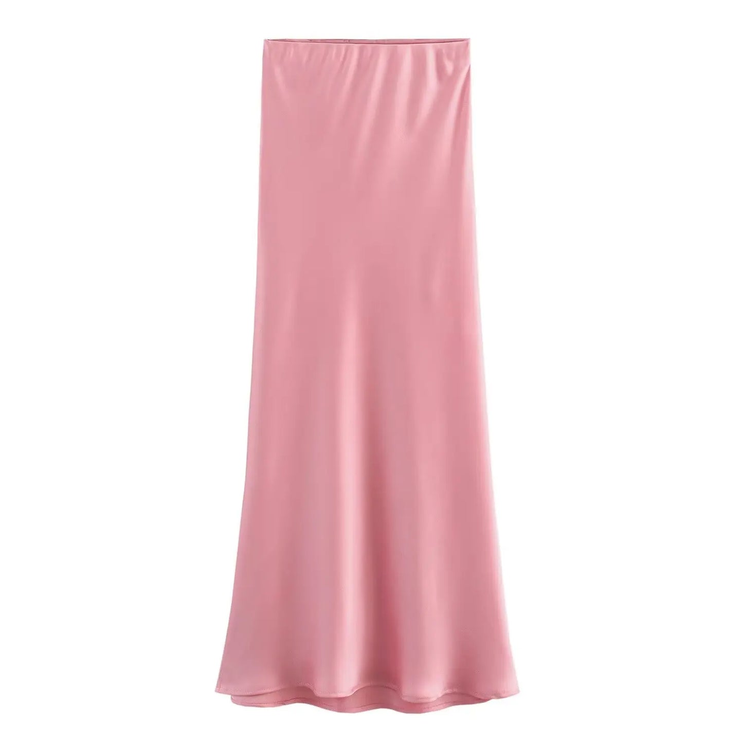 Solid Satin Mermaid Skirt – Women's Elegant Slim Fit Ankle-Length Beach Style Skirt