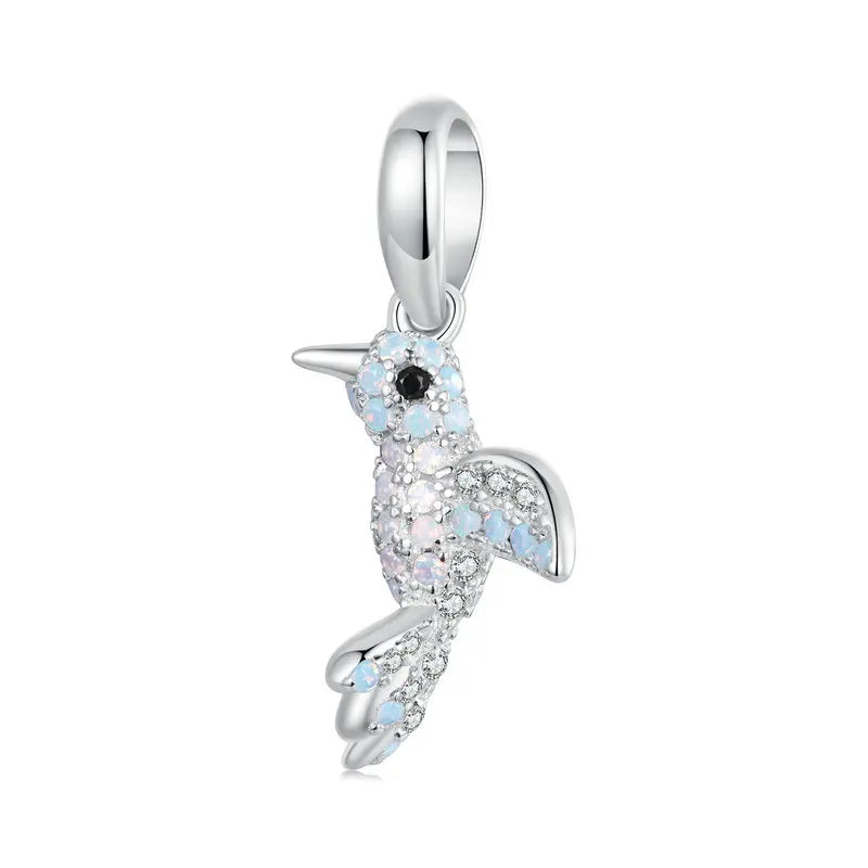 925 Sterling Silver Dragonfly, Butterfly, Flower, or Bird Charm – Sparkling Beads for DIY Bracelets