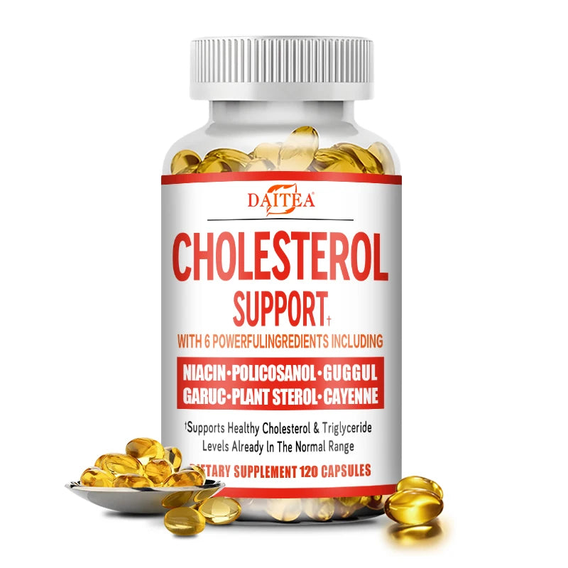 Cholesterol Health Supplement – Cardiovascular and Circulatory Support – Natural Plant Extracts, Antioxidant Formula, 120 Capsules