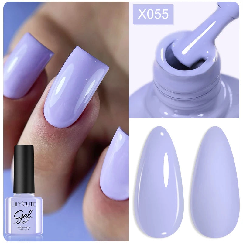 7ml Nail Gel Polish – 125 Solid Colors, Soak-Off UV LED Semi-Permanent Gel for Manicure