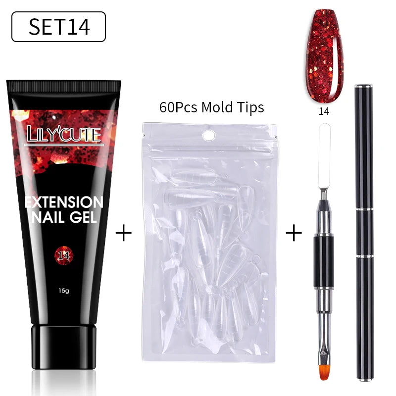 15ml Nail Extension Gel Kit – Soak Off UV Acrylic Gel in White, Clear & Pink for Home or Salon Nail Art