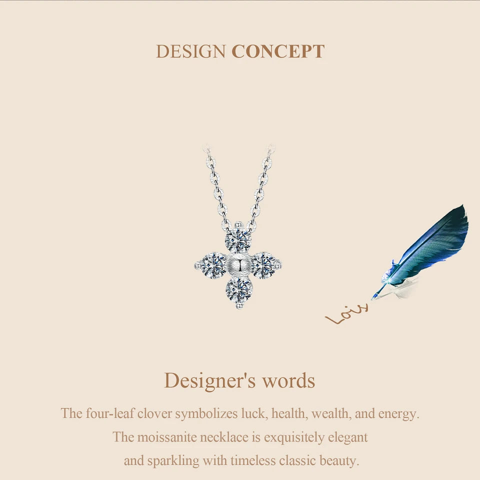 925 Sterling Silver White Gold Plated Moissanite Flower Pendant Necklace – Elegant Jewelry for Women for Wedding, Party or Anniversary