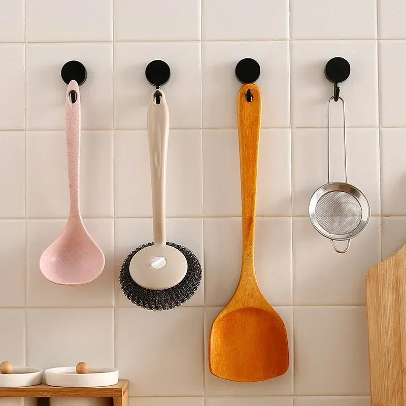 10PCS Strong Self-Adhesive Sticky Hooks – Durable Wall Hooks for Kitchen and Household Storage