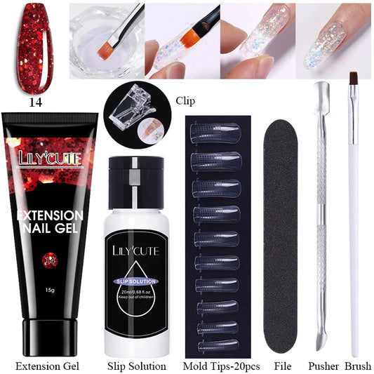 15ml Nail Extension Gel Kit – Soak Off UV Acrylic Gel in White, Clear & Pink for Home or Salon Nail Art