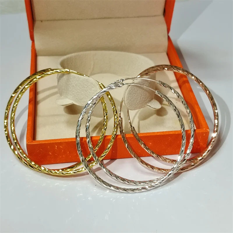 18K Yellow Gold Plated Sterling Silver Hoop Earrings for Women