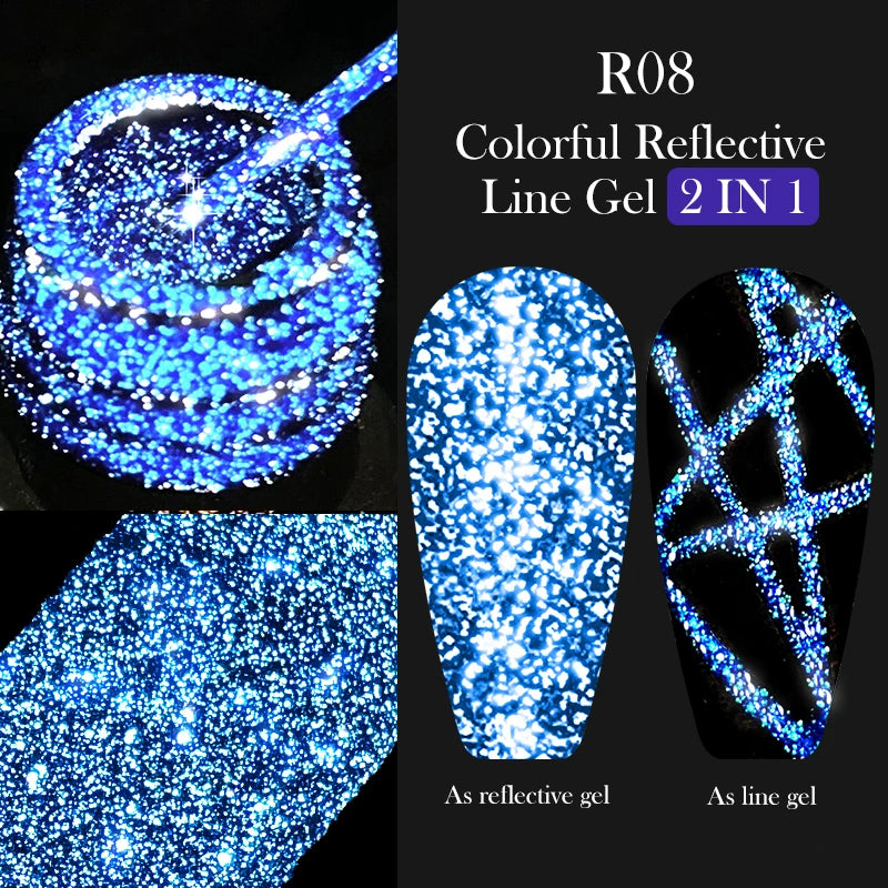 5ml Metallic Gold & Silver Liner Gel – Super Bright Mirror Nail Art Drawing Gel for French Tips & Design