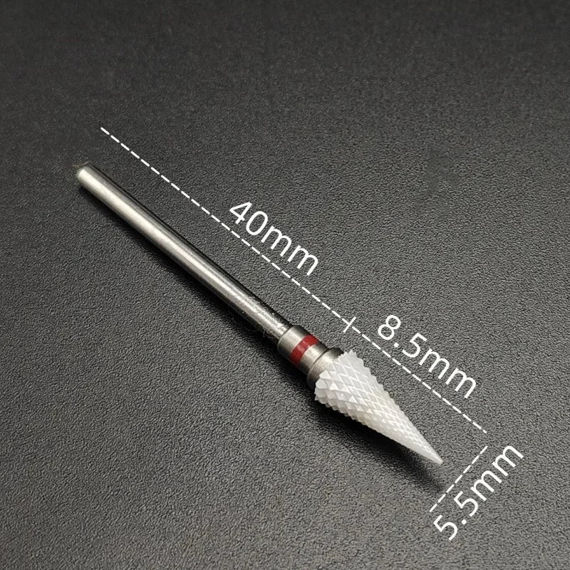 Ceramic Nail Drill Bit – 3/32" Carbide Milling Cutter for Electric Nail Drill, Manicure, Pedicure & Callus Care