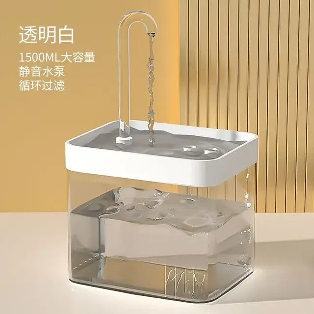 Ultra-Quiet 1.5L Smart Pet Water Fountain – Automatic Cat & Dog Water Dispenser with Burnout Protection Pump
