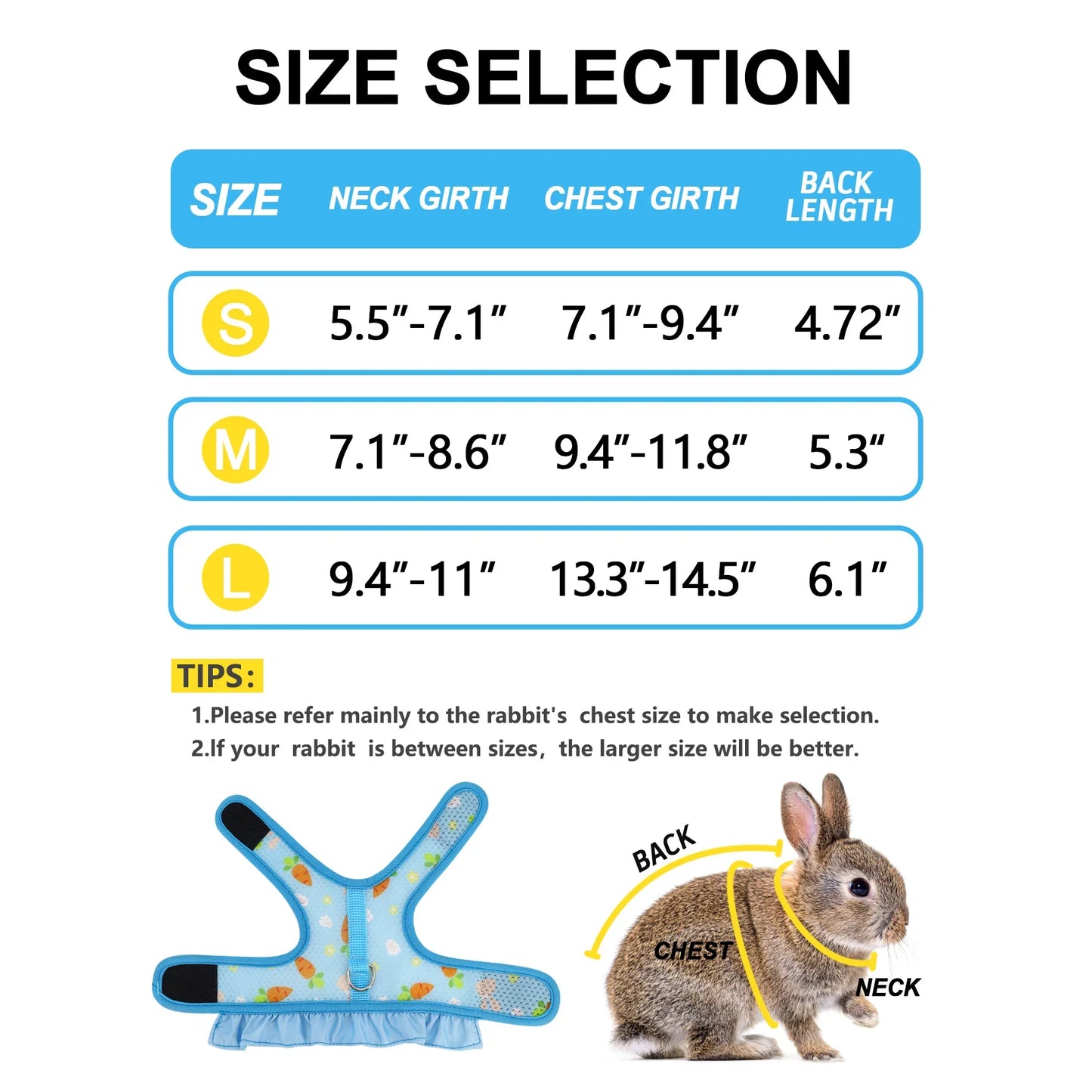 Adjustable Rabbit Harness and Leash Set – Breathable Mesh Vest Skirt for Bunny, Guinea Pig & Small Pets