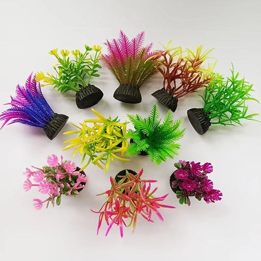 10pcs Vibrant Artificial Seaweed Aquarium Plants – Lifelike Ammania Decorations for Fish Tank Landscaping and Aquascaping