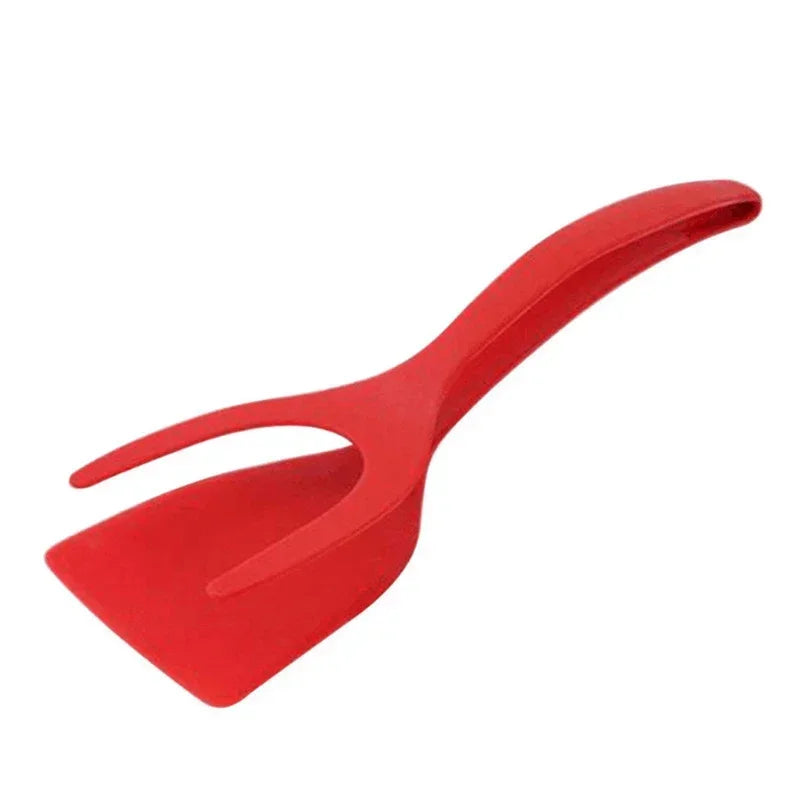 2-in-1 Nylon Grip Flip Tongs – Silicone Spatula Tongs for Eggs, Pancakes, Steak & Fried Foods