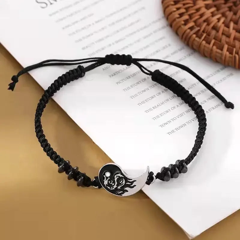 Yin Yang Dragon Charm Bracelets – Adjustable Couple Friendship Jewelry Set