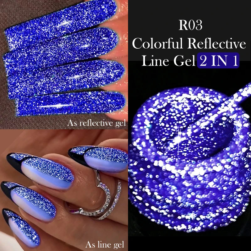 7ml Metallic Chrome Silver Mirror Effect Gel – Super Bright Line Art & French Tip Nail Painting Gel Polish