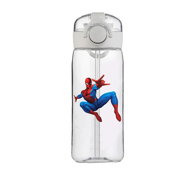 400ml Spider-Man Cartoon Water Bottle – Heat-Resistant Plastic Cup for Boys and Girls, Food-Grade Student Drinking Cup Gift