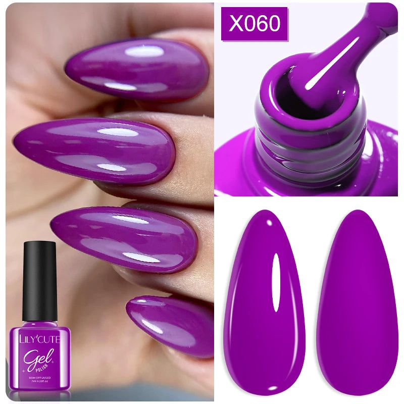 7ml Nail Gel Polish – 125 Solid Colors, Soak-Off UV LED Semi-Permanent Gel for Manicure