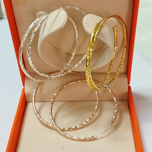 18K Yellow Gold Plated Sterling Silver Hoop Earrings for Women