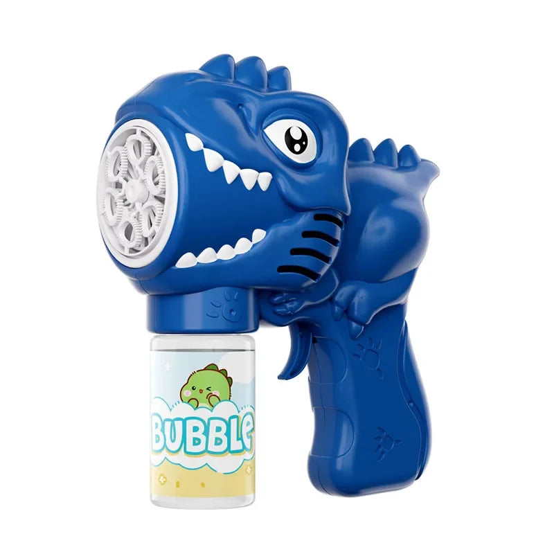 6-Hole Dinosaur Bubble Machine – Automatic Electric Bubble Gun with Lights for Outdoor Play