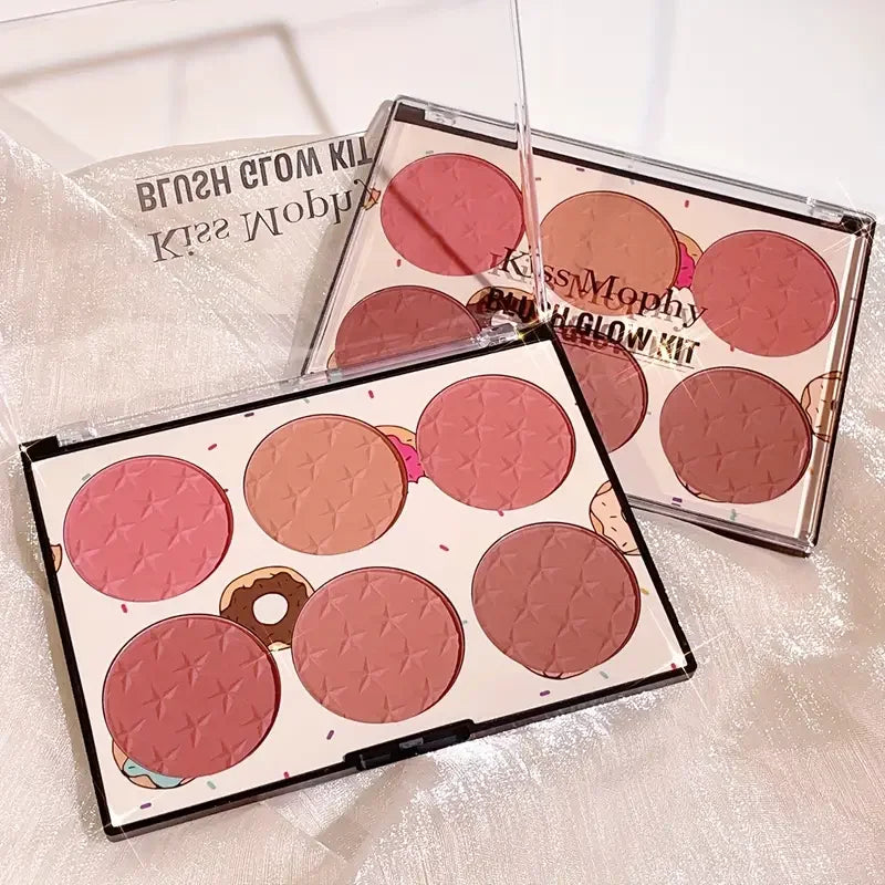 6-Color Matte Blush Palette – High Pigment, Long-Lasting Natural Cheek Colors for Daily Makeup