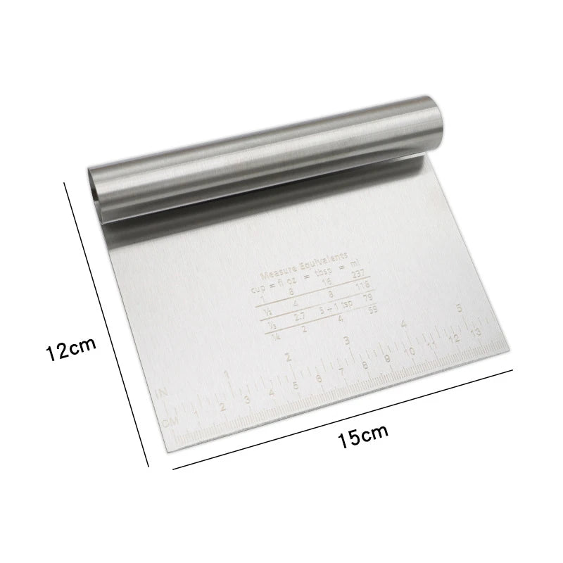 Stainless Steel Cake Scraper – 6"/8" Pastry Spatula for Dough, Buttercream, and Edge Smoothing
