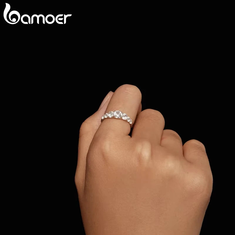 925 Sterling Silver Moissanite Engagement Ring – D Color VVS1 EX Cut Lab Diamond for Women