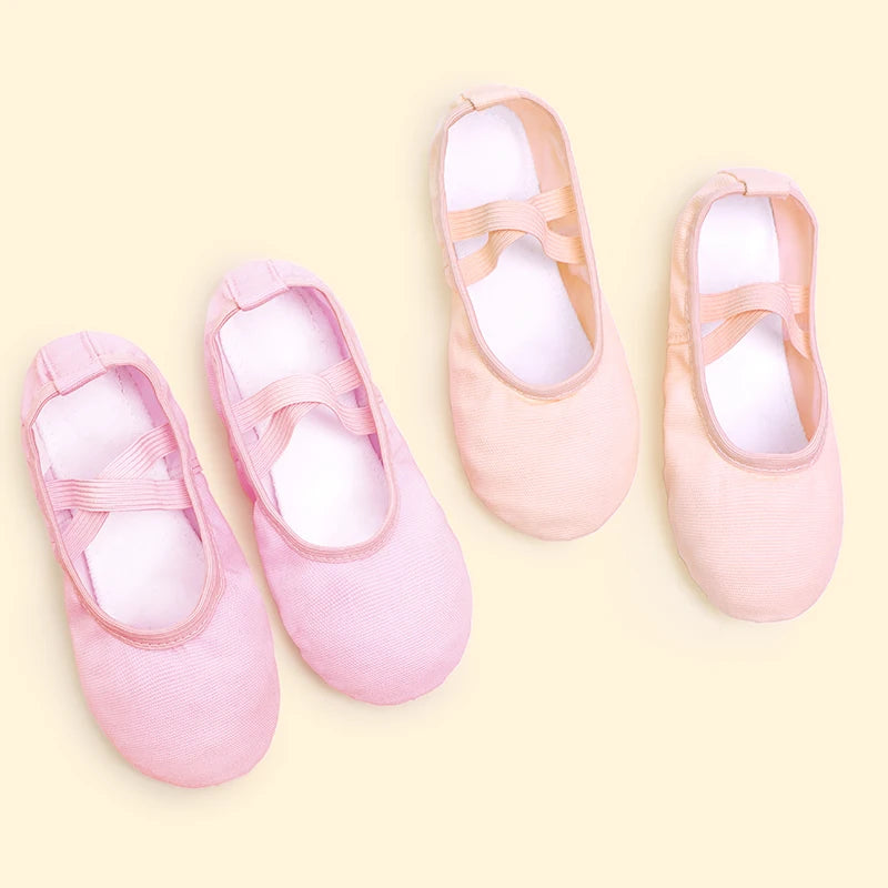 Canvas Ballet Slippers for Girls & Women – Soft Sole Gymnastics and Dance Practice Shoes