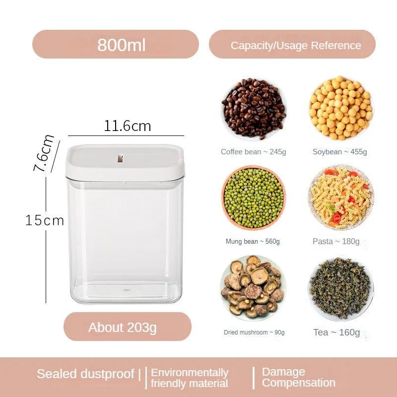 Clear Food-Grade Plastic Storage Jar – Airtight Container for Cereals, Snacks, Beans & Kitchen Organization
