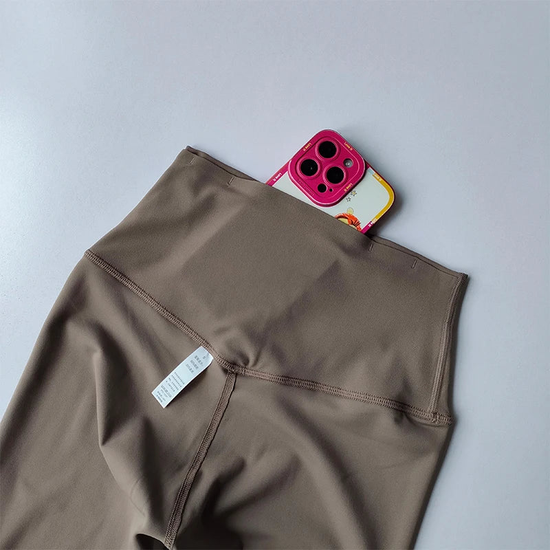 Women's High-Waist Seamless Pocket Yoga Pants – Fast-Drying Tight Leggings for Running & Fitness