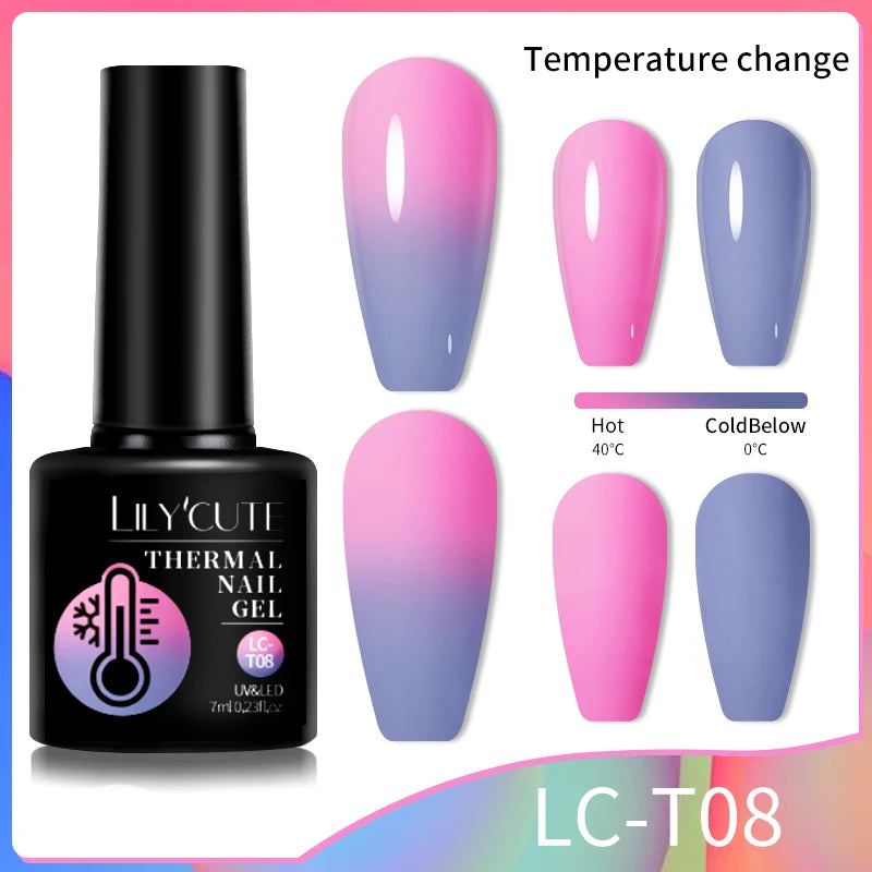 7ml Thermal Color-Changing Gel Nail Polish – Temperature Reactive Vernis with Matte & Bright Effect