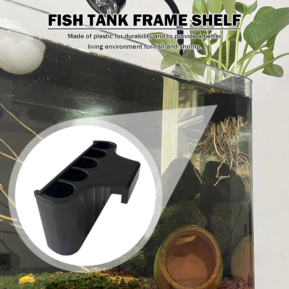 Aquarium Hanging Planter Basket with Hook – Durable Plastic Live Plant Holder for Fish Tanks – Promotes Root Growth & Water Circulation – Short & Long Hook Options