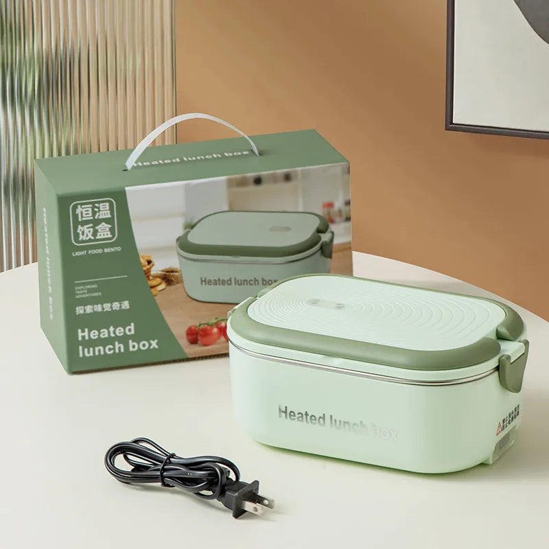 304 Stainless Steel Electric Lunch Box – Portable Water-Free Food Warmer with Constant Temperature Heating (220V)