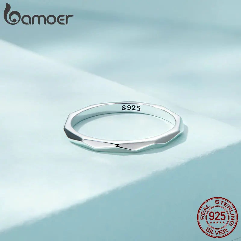 925 Sterling Silver Minimalist Stackable Eternity Ring – Simple Round Band for Women