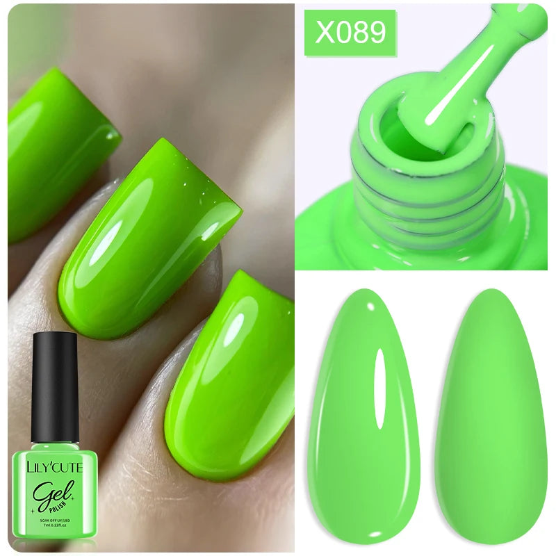 7ml Nail Gel Polish – 125 Solid Colors, Soak-Off UV LED Semi-Permanent Gel for Manicure