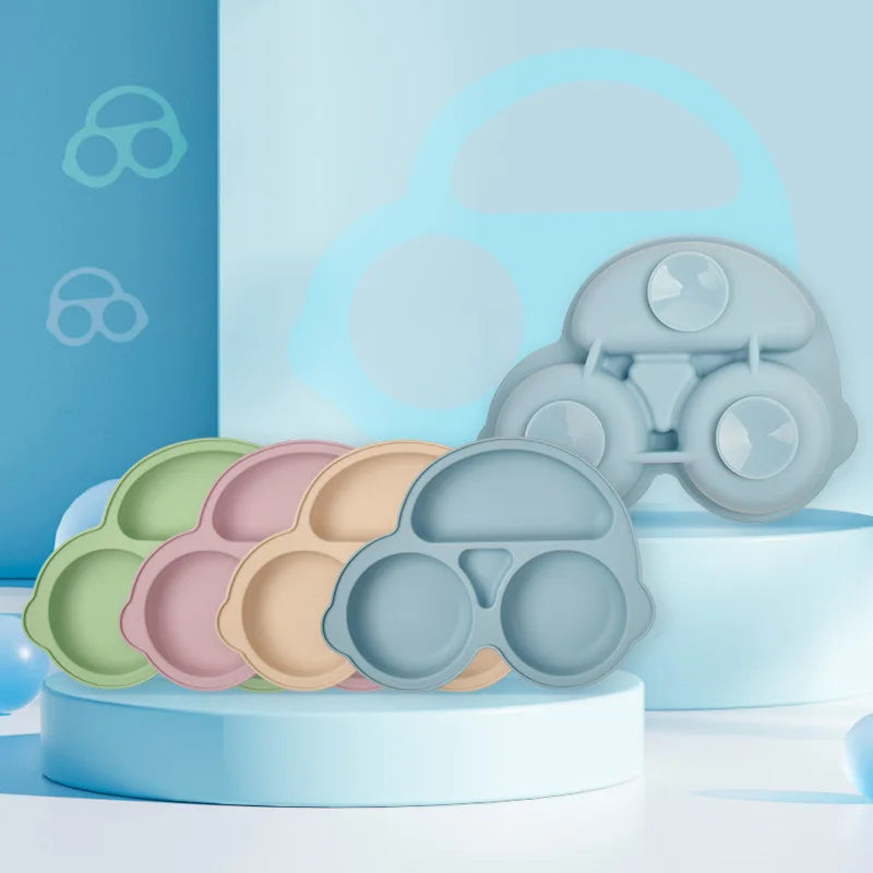 Baby Silicone Suction Plate – Smile Face Cartoon Toddler Tableware for Safe & Fun Feeding