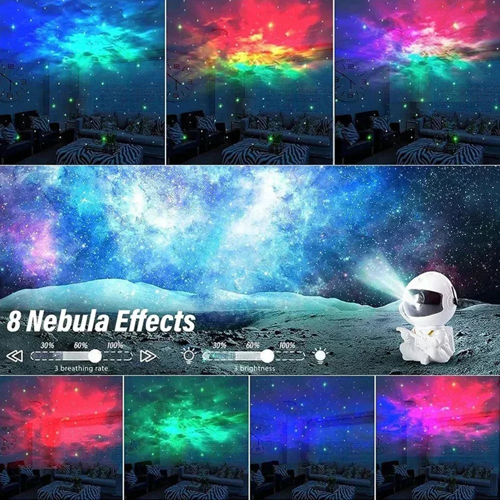 Astronaut Galaxy Star Projector Light – LED Space Nebula Ceiling Lamp with USB Power, Water Ripple Effect for Bedroom & Kids Decor