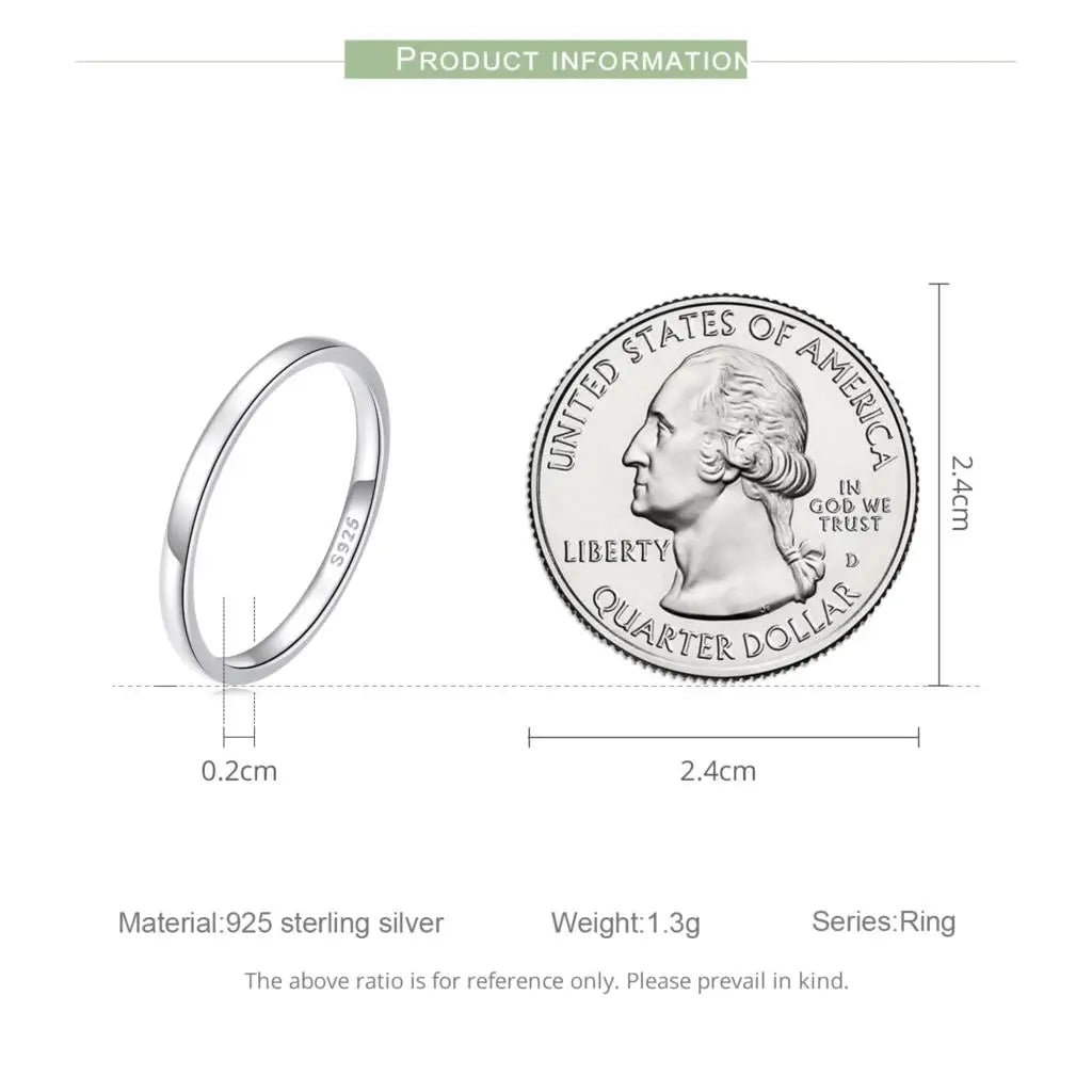 925 Sterling Silver Minimalist Stackable Eternity Ring – Simple Round Band for Women