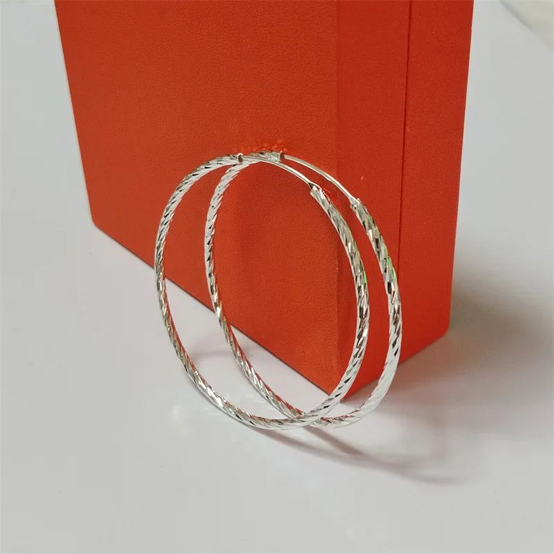 18K Yellow Gold Plated Sterling Silver Hoop Earrings for Women