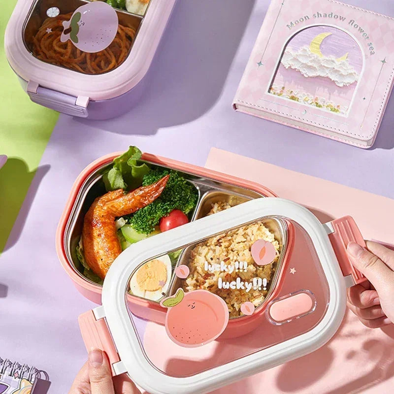 Stainless Steel Kids Lunch Box – 1000ml Heatable Bento Food Container with Leakproof Design