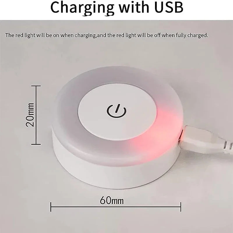 USB Rechargeable LED Night Light – Portable Touch-Control Atmosphere Lamp for Bedroom, Living Room, Closet & Reading – White/Yellow Light Options