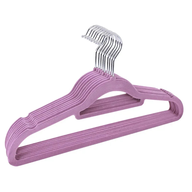 5pcs Velvet Non-Slip Clothes Hangers – Luxury Flocked Skirt & Trouser Hangers for Adult Closet Storage