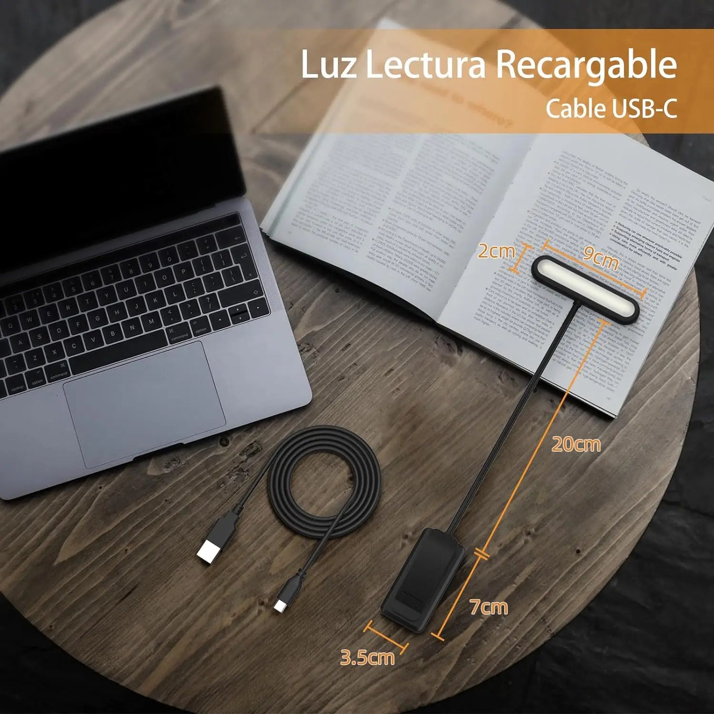 14-LED USB Rechargeable Book Light – Warm, Cool, Daylight Modes – Flexible Clip-On Reading Lamp for Bed, Travel, or Study