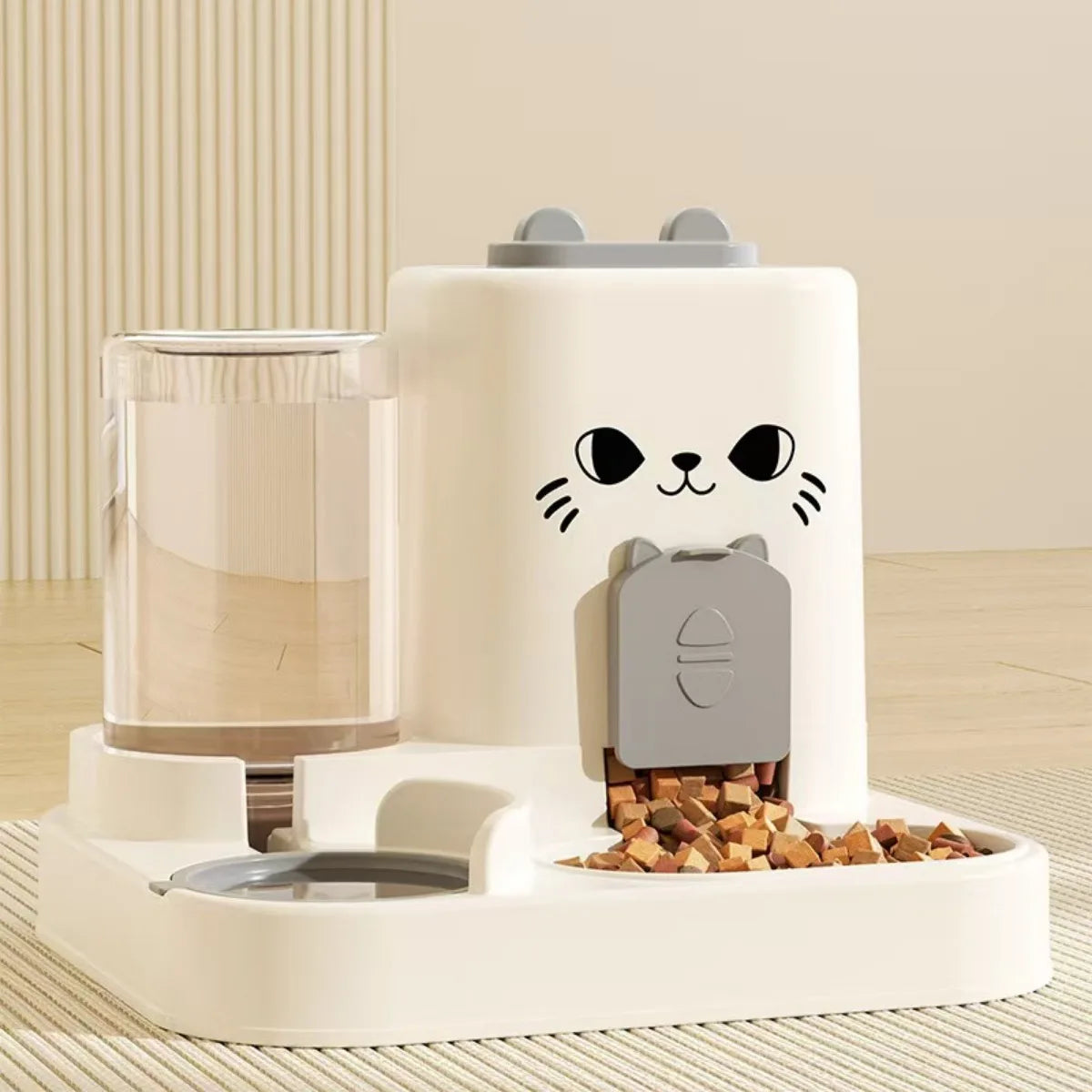 Automatic Pet Feeder with Water Fountain – Large Capacity Raised Food Bowl for Cats and Dogs