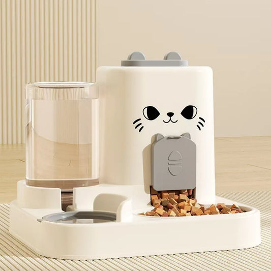 Automatic Pet Feeder with Water Fountain – Large Capacity Raised Food Bowl for Cats and Dogs