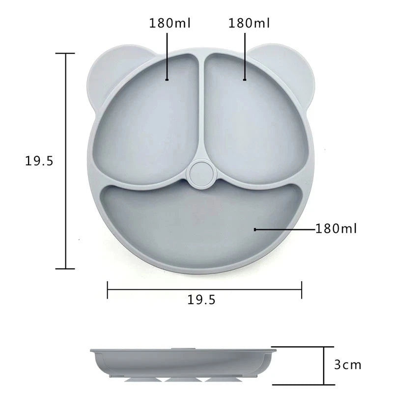 Baby Silicone Suction Plate – Smile Face Cartoon Toddler Tableware for Safe & Fun Feeding